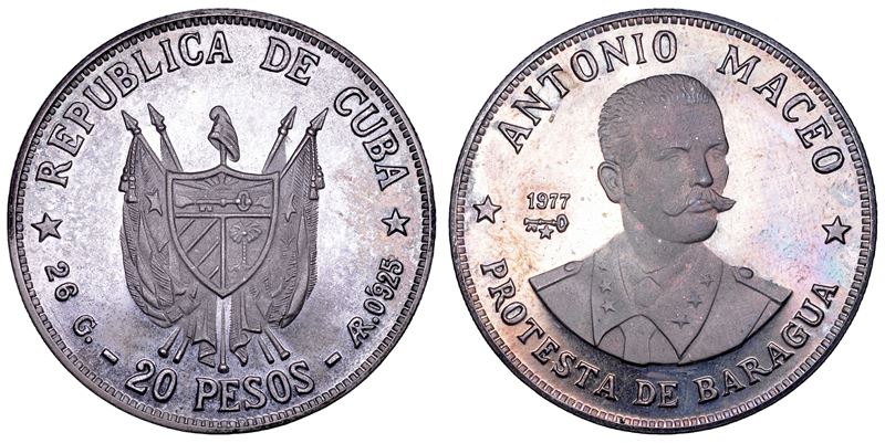 Antonio Maceo, Cuba, Terza Repubblica (dal 1959) – 20 Pesos, 1977
