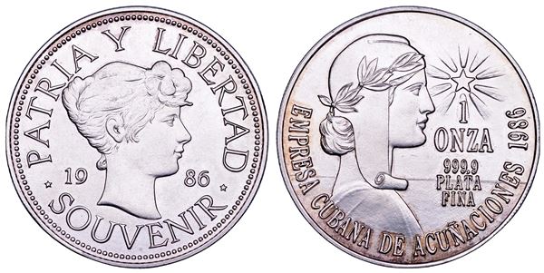 CUBA. TERZA REPUBBLICA, dal 1959. Souvenir da 1 peso 1986.