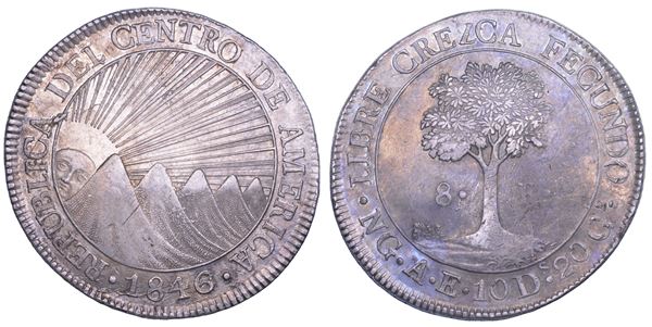GUATEMALA. REPUBBLICA, dal 1839 (Ex Repubblica Federale del Centro America). 8 reales 1846. Nueva Guatemala.