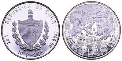 Cuba, 10 Pesos, 1989 — 30° Anniversario della Rivoluzione
