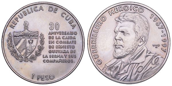 CUBA. TERZA REPUBBLICA, dal 1959. ERNESTO (CHE) GUEVARA DE LA SERNA (1928-1967). 1 Peso 1997.