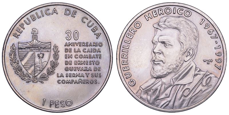 CUBA. TERZA REPUBBLICA, dal 1959. ERNESTO (CHE) GUEVARA DE LA SERNA (1928-1967). 1 Peso 1997.  - Auction Numismatics - Cambi Casa d'Aste