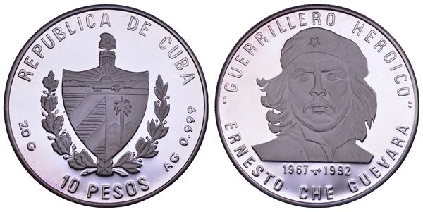 CUBA. TERZA REPUBBLICA, dal 1959. ERNESTO (CHE) GUEVARA DE LA SERNA (1928-1967). 10 Pesos 1992.