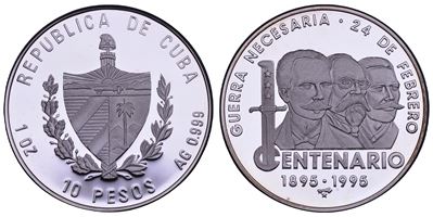 Cuba, Terza Repubblica (dal 1959), 10 pesos 1995 – Centenario della Guerra Necessaria