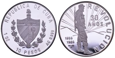 Cuba, 10 Pesos 1989, 30° anniversario della Rivoluzione