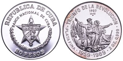 Cuba, Terza Repubblica (dal 1959), 20 pesos 1989 — Trionfo della Rivoluzione