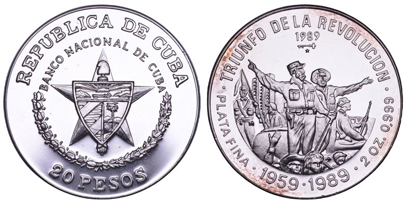 Cuba, Terza Repubblica (dal 1959), 20 pesos 1989 — Trionfo della Rivoluzione