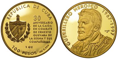 Cuba, 100 Pesos 1997 “Che Guevara”, Oro 999, certificato e cofanetto originali