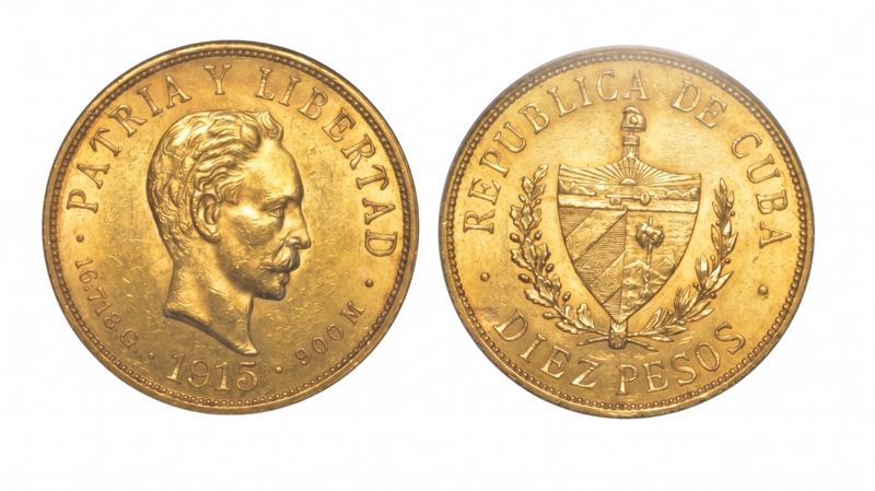 CUBA. PRIMA REPUBBLICA, 1902-1962. 10 Pesos 1915.  - Auction Numismatics - Cambi Casa d'Aste