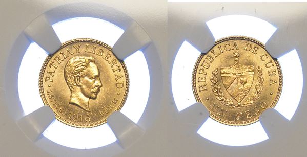 CUBA. PRIMA REPUBBLICA, 1902-1962. 1 Peso 1916.