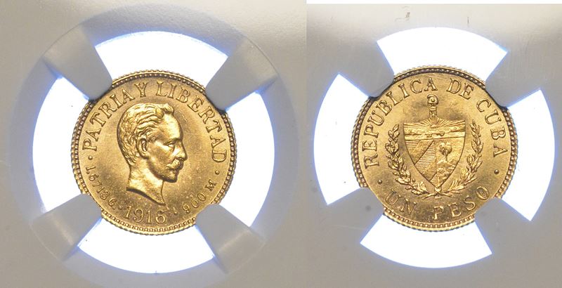 CUBA. PRIMA REPUBBLICA, 1902-1962. 1 Peso 1916.  - Auction Numismatics - Cambi Casa d'Aste