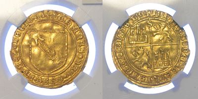 Spagna, Giovanni II di Castiglia e León, Dobla de la banda (oro), Siviglia, anni 1430-1454