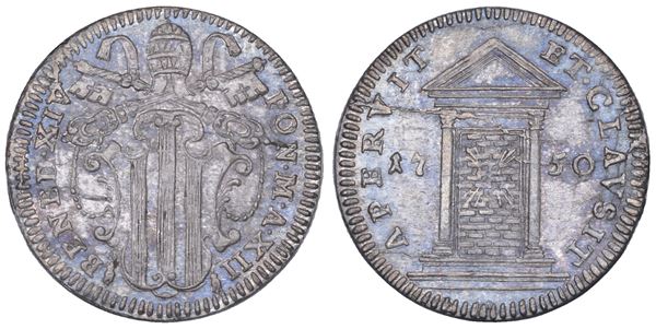 STATO PONTIFICIO. BENEDETTO XIV (Prospero Lambertini), 1740-1758. Grosso A. XII/1750. Roma.