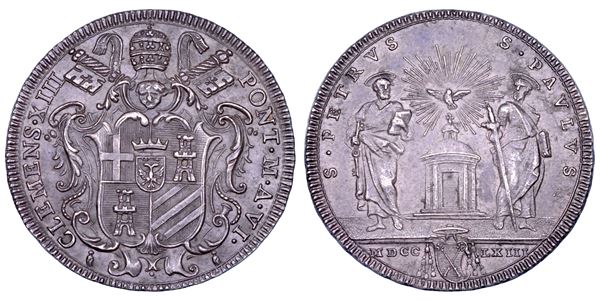 STATO PONTIFICIO. CLEMENTE XIII (Carlo Rezzonico), 1758-1769. Testone A. VI/1763. Roma.