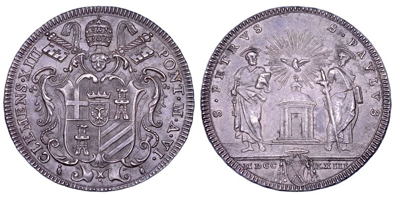 Carlo Rezzonico (Clemente XIII), Testone A.VI/1763, Roma