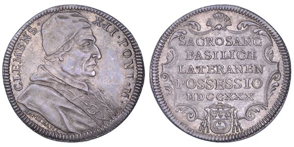 STATO PONTIFICIO. CLEMENTE XII (Lorenzo Corsini), 1730-1740. Giulio 1730. Roma. Emissione commemorativa per il possesso del Laterano.