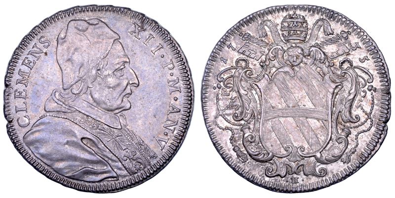 STATO PONTIFICIO. CLEMENTE XII (Lorenzo Corsini), 1730-1740. Testone A. V/1735. Roma.  - Asta Numismatica - Cambi Casa d'Aste
