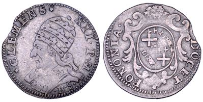 Clemente XII (Lorenzo Corsini), Carlino da 5 bolognini, Bologna, 1730-1740