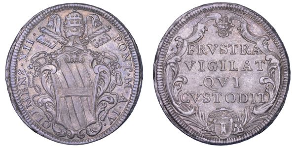 STATO PONTIFICIO. CLEMENTE XII (Lorenzo Corsini), 1730-1740. Mezza piastra A. IV. Roma.