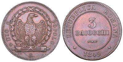 Seconda Repubblica Romana (1848-1849), 3 Baiocchi 1849, Roma
