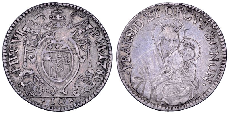 Pio VI, Paolo (mezza lira da 10 baiocchi) 1781, Bologna