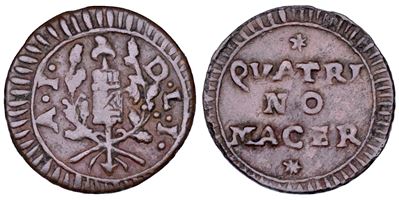 Repubblica Romana, Macerata, 1798-1799. Quattrino (Fascio littorio e berretto frigio)