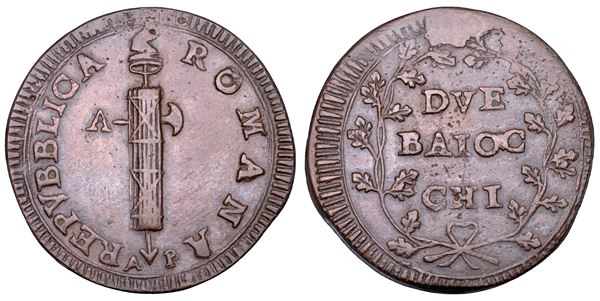REPUBBLICA ROMANA - ANCONA, 1798-1799. 2 Baiocchi.