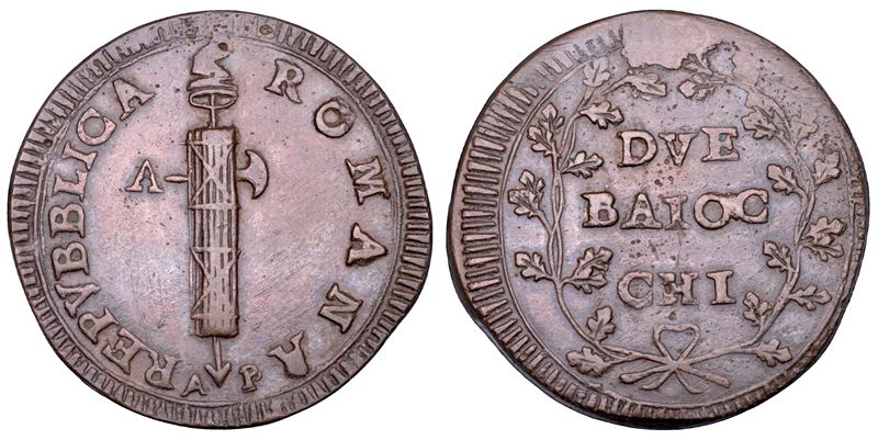 REPUBBLICA ROMANA - ANCONA, 1798-1799. 2 Baiocchi.  - Auction Numismatics - Cambi Casa d'Aste