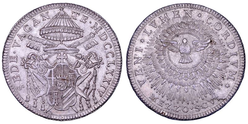 Carlo Rezzonico (camerlengo), Mezzo scudo romano 1774 (Stato Pontificio, sede vacante)