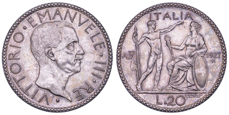 Vittorio Emanuele III di Savoia, 20 Lire 1927/V. Littore (Regno d’Italia)