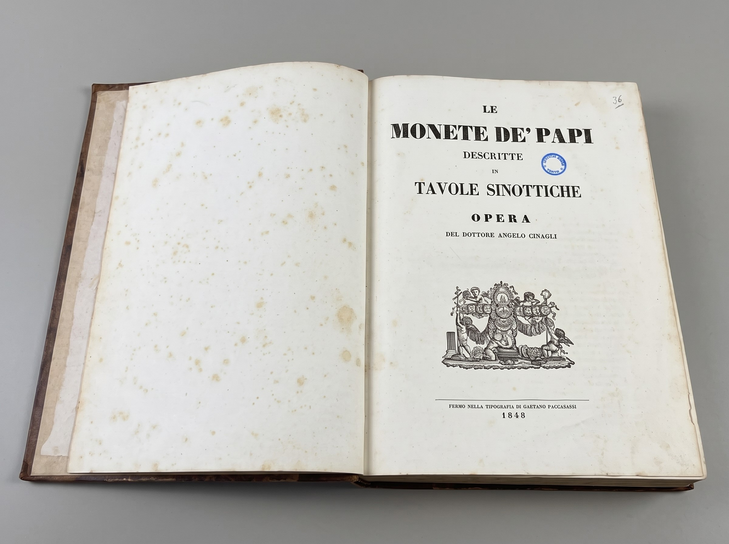 CINAGLI, Le monete de’ papi descritte in tavole sinottiche