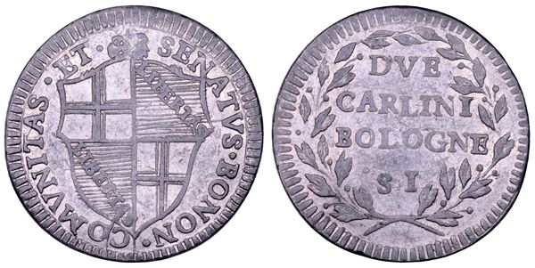 BOLOGNA. GOVERNO POPOLARE, 1796-1797. Doppio Carlino.