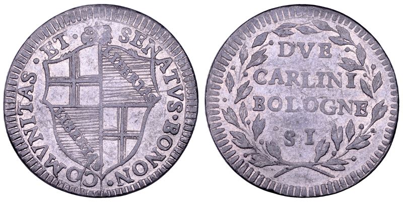 BOLOGNA. GOVERNO POPOLARE, 1796-1797. Doppio Carlino.  - Asta Numismatica - Cambi Casa d'Aste