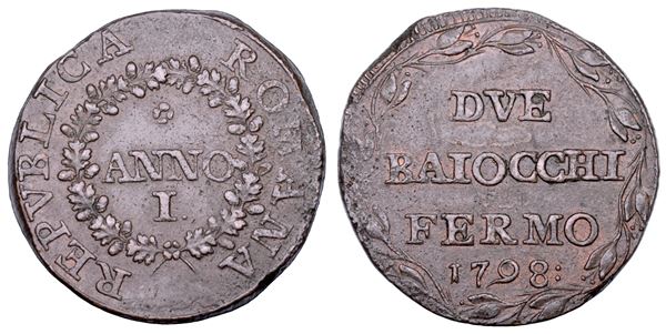 REPUBBLICA ROMANA - FERMO, 1798-1799. 2 Baiocchi A. I/1798.