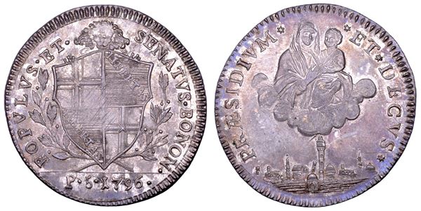 BOLOGNA. GOVERNO POPOLARE, 1796-1797. Mezzo scudo 1796.