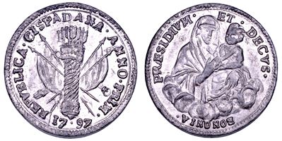Repubblica Cispadana, Prova da 20 Lire (Doppia) 1797