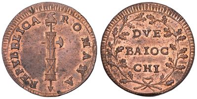 Repubblica Romana, 2 baiocchi (1798-1799) – rame