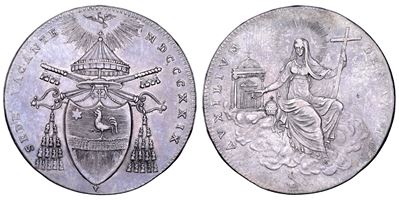 Galeffi (camerlengo), Mezzo scudo 1829, Stato Pontificio (Sede vacante) – Roma