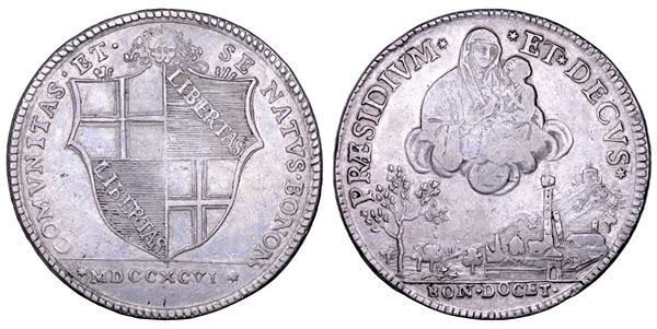 BOLOGNA. GOVERNO POPOLARE, 1796-1797. Scudo da 10 paoli 1796.