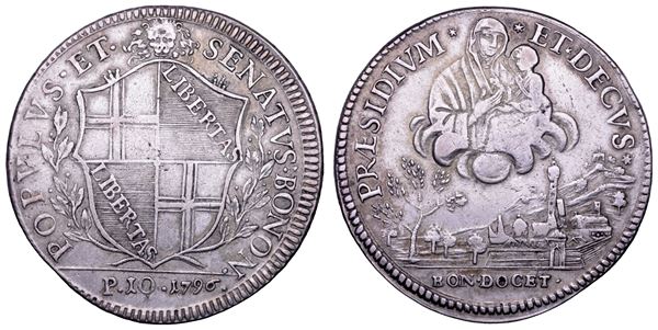 BOLOGNA. GOVERNO POPOLARE, 1796-1797. Scudo da 10 paoli 1796.