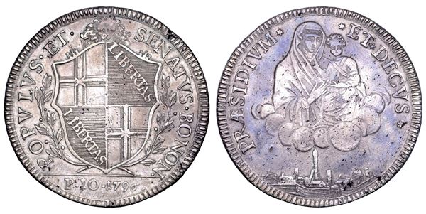 BOLOGNA. GOVERNO POPOLARE, 1796-1797. Scudo da 10 paoli 1796.
