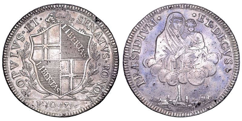 BOLOGNA. GOVERNO POPOLARE, 1796-1797. Scudo da 10 paoli 1796.  - Asta Numismatica - Cambi Casa d'Aste
