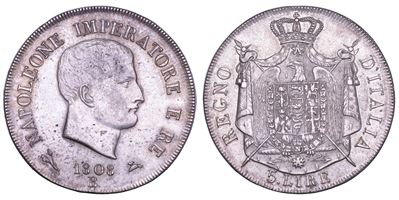 Napoleone, 5 Lire 1808 (Bologna)