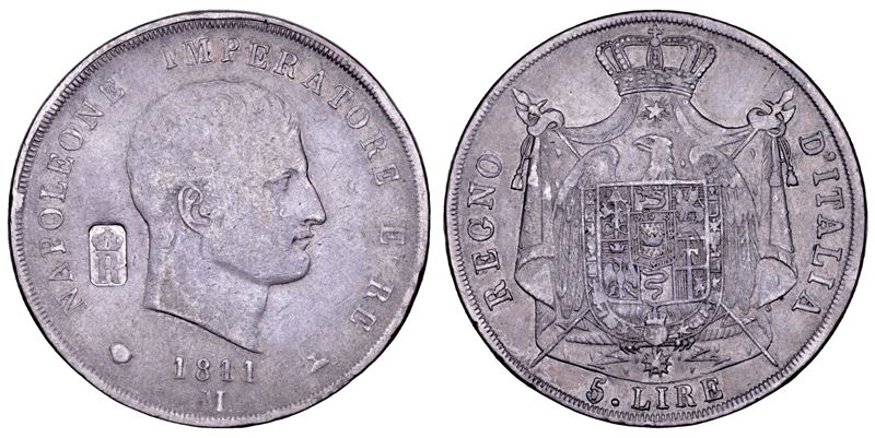 MILANO. NAPOLEONE, 1805-1814. 5 Lire 1811.  - Asta Numismatica - Cambi Casa d'Aste