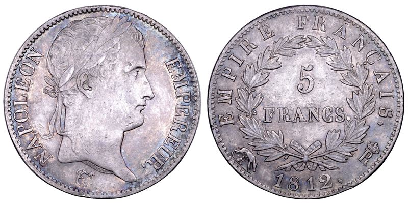 ROMA. NAPOLEONE, 1804-1814. 5 Franchi 1812.  - Asta Numismatica - Cambi Casa d'Aste