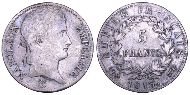 ROMA. NAPOLEONE, 1804-1814. 5 Franchi 1813.  - Asta Numismatica - Cambi Casa d'Aste