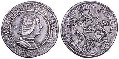 Crippa, Galeazzo Maria Sforza (1466-1476), Testone o Lira o Grosso da 20 Soldi, argento