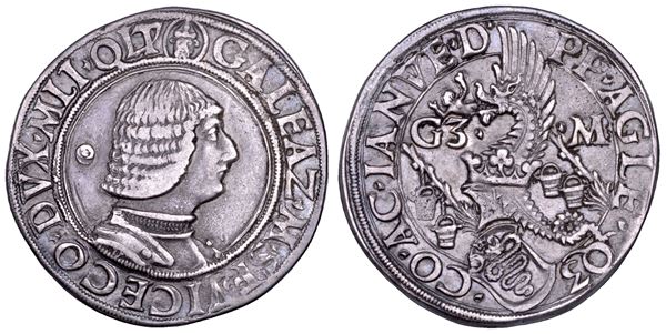 MILANO. GALEAZZO MARIA SFORZA, 1466-1476. Testone (o Lira o Grosso da 20 Soldi).