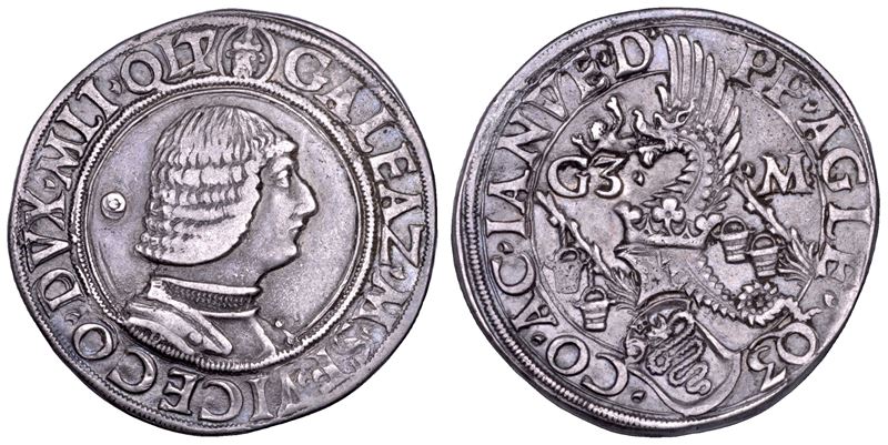 MILANO. GALEAZZO MARIA SFORZA, 1466-1476. Testone (o Lira o Grosso da 20 Soldi).  - Auction Numismatics - Cambi Casa d'Aste
