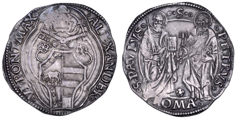 STATO PONTIFICIO. ALESSANDRO VI (Rodrigo de Borja), 1492-1503. Grosso. Roma.  - Asta Numismatica - Cambi Casa d'Aste
